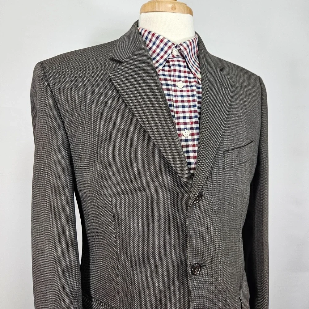 Calvin Klein Men's‎ Sport Coat Blazer Three Button Brown Wool Size 40S